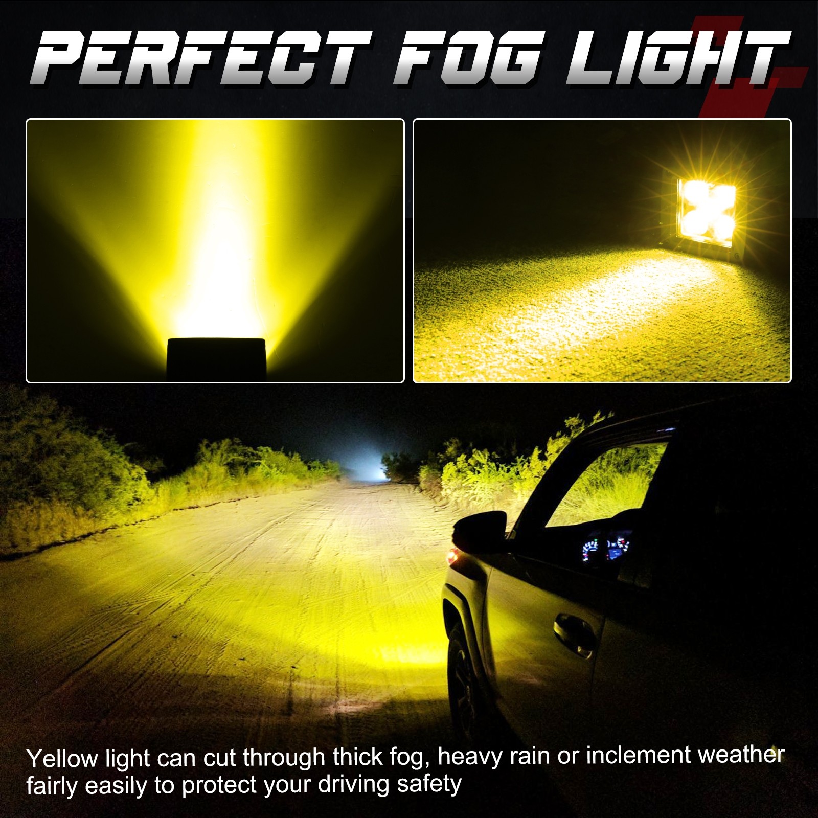 SAE LED Fog Lights OFFROADTOWN 3 Inch SAE Yellow LED Fog Lights - DOT Approved Amber Pods For Truck, SUV, Car & Motorcycle Amber Driving Lights SAE LED Fog Lights OFFROADTOWN 3 Inch SAE Yellow LED Fog Lights - DOT Approved Amber Pods For Truck, SUV, Car & Motorcycle Amber Driving Lights