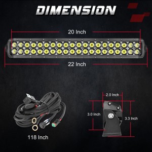  20 Inch Single Row LED Light Bar, OFFROADTOWN 100W CREE LED Light Bar Black Series LED Bar Flood Beam Off Road Driving Light Bar Slim Light Bar for UTV SUV Trucks Toyota Ford Chevy Pickup Boat 