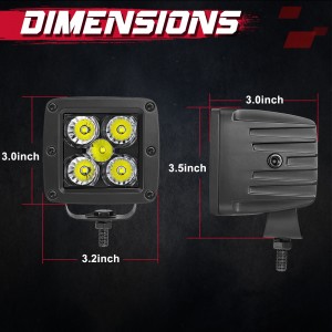 OFFROADTOWN 3 Inch LED Pod Lights,2PCS 100W LED Cube Lights Super Bright Spot Flood Combo Beam Driving Light Backup Light LED Ditch Lights Square Work Lights for Truck Pickup Jeep Motorcycle UTV ATV