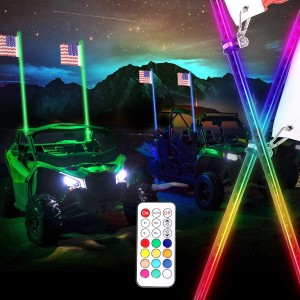 fiacarlighting Pair 4FT Remote Control Chasing Twisted Sandtoys LED Whips Lights