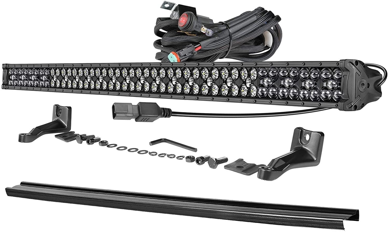 50'' 660W LED Light Bar with Wiring Harness and Black cover