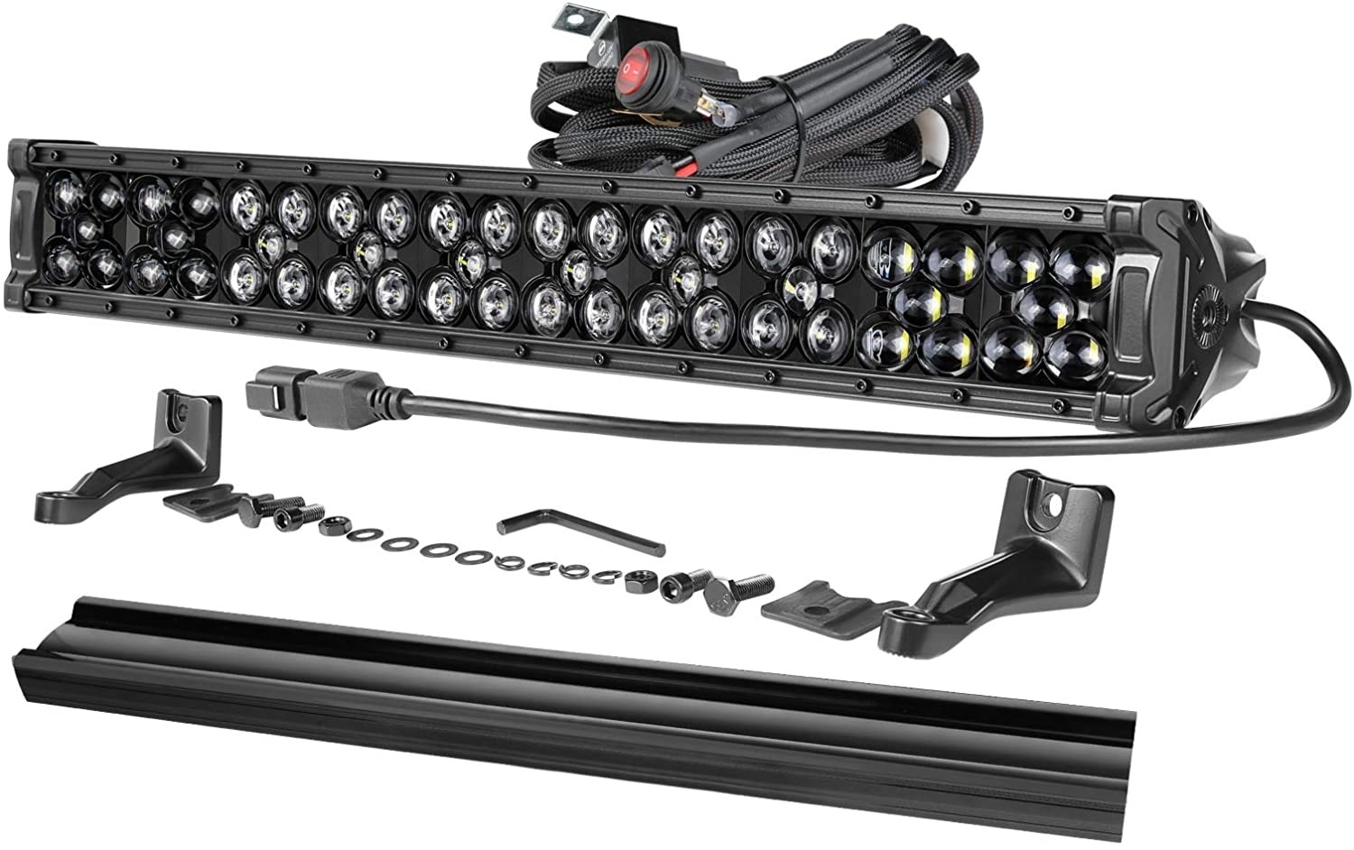 20'' 320W LED Light Bar with Wiring Harness and Black Cover