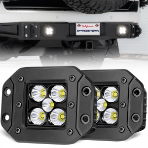 OFFROADTOWN Flush Mount LED Pods,2PCS 5 Inch 100W LED Driving Lights Spot Flood Combo Beam Reverse Backup Light Waterproof Flush Mount Light Pods Off Road Lights for Truck Pickup Jeep UTV ATV SUV 