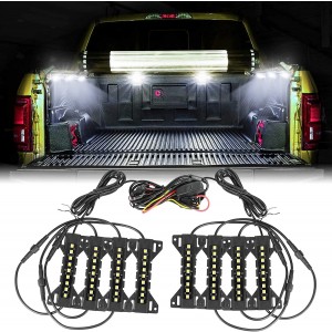 OFFROADTOWN 8PCS Truck Bed Lights w/Switch 72 LEDs LED Cargo Rock Lights Kit Accessories for Truck, Pickup, Van, Off-Road Under Car, Cargo Bed, Side Marker, Foot Wells, Rail Lights - White 