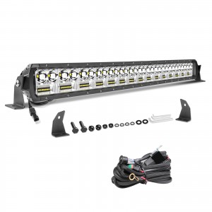 30 Inch LED Light Bar with Wiring Harness, OFFROADTOWN 405W Dual Row Off Road LED Light Bar Combo Beam LED Driving Light for Truck SUV UTV Chevy Silverado Bumper Grille Mount